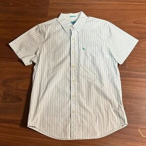 Y2K Abercrombie & Fitch Striped Short Sleeve Button Shirt Size Mens Medium